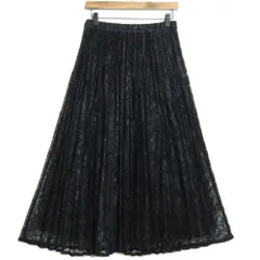 【美品】インゲボルグ★リバーシブル♪総レースプリーツスカート サイズ3(9号) 黒系 お花のレース&ピコフリル♪ペチ付き z15313