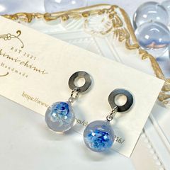 かすみ草/まん丸/球体/ドーナツ型ポストピアス
