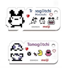 meiji 明治フルーツ 明治いちご たまごっちコラボ　アクリルキーホルダー みみっち　たまごっち　2個セット
