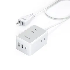 延長コード 3m TESSAN 電源タップ usb付き usb-c コンセントタップ たこあしコンセント タコ足配線 3個ACコンセント USB-C 1ポート USB-A 2ポート テーブルタップ スイングプラグ oaタップ マルチタップ 壁掛け式/卓上に