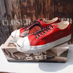 USA製 Deadstock【CONVERSE】Jack Purcell Leather ビンテージ デッドストック コンバース レザー ジャックパーセル  J.P. C-2000 LOW スニーカー  赤◆US-8 1/2  (27cm)