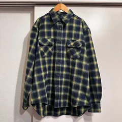 OLD UNIQLO　チェックネルシャツ　黒×黄色　サイズL　we0184