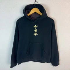 adidas Originals アディダスオリジナルス スウェットパーカー 長袖 トレフォイルロゴ ブラック Lサイズ メンズ 古着 ストリート