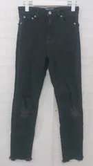 ◇ Ungrid アングリッド ストレッチ カットオフ スキニー ジーンズ デニム パンツ サイズ25 ブラック レディース P  【1307150008726】