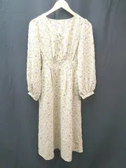 ◇ ROPE PICNIC ロペピクニック 花柄 ウエストゴム 春夏 長袖 ロング丈 ワンピース サイズ38 イエロー レディース E  【1304120023567】