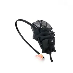 ブラック クリアビーズ付 シフォン飾り カチューシャ