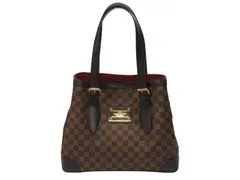 極美品 LOUIS VUITTON ルイヴィトン ハムステッドMM トートバッグ N51204 ダミエライン ダミエキャンバス ブラウン 中古 4b005908