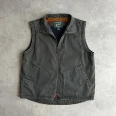 00s〜/woolrich/ウールリッチ/コットンツイルベスト/裏フリース/マルチボーダー/フルジップ/スタンドカラー/立ち襟/L/jmaple