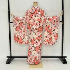 二尺袖 単品 卒業式着物 白 nakano hiromichi 裄68.5cm Lサイズ  袴用着物 化繊 中古 4578