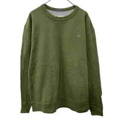 Champion 無地 スウェット トレーナー XL カーキ チャンピオン 裏起毛 ビッグサイズ 古着卸 アメリカ仕入 a709-5627