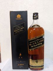 【未開栓】古酒JOHNNIE WALKER BLACK LABEL ジョニーウォーカー ブラックラベルウイスキー 12年 1125ml 43%1791グラム 箱付