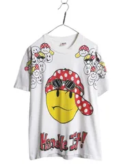 【お得なクーポン配布中!】 90s USA製 FREEZE スマイル イラスト プリント Tシャツ メンズ L 大判 ニコちゃん キャラクター グラフィック アート シングルステッチ 白