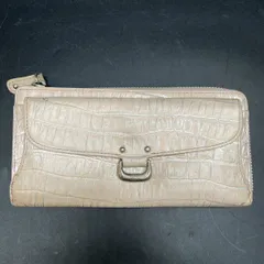 Y240 キャサリンハムネット 長財布 ピンクベージュ クロコダイル型押し KATHARINE HAMNETT 中古レディースウォレットラウンドファスナーのサムネイル