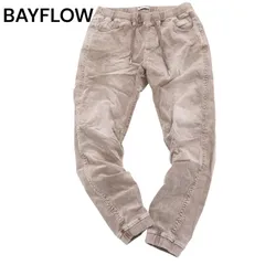 BAYFLOW ベイフロー 秋冬 加工 コーデュロイ★ ストレッチ イージー ジョガー パンツ Sz.2 メンズ ベージュ