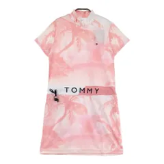 サイズ：S TOMMY HILFIGER GOLF トミー ヒルフィガーゴルフ  ハイネック 半袖ワンピース 総柄 ピンク系 [240101534878] ゴルフウェア レディース ストスト