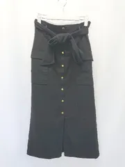 ◇ ⊇ ◎ PROPORTION BODY DRESSING フロントボタン 膝下丈 タイト スカート サイズM ブラック レディース E  【1411070008411】