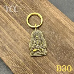 キーホルダー カラビナ キーリング ブラス Brass 真鍮  観音菩薩 開運 幸運 ハーレーダビットソン Harley Davidson アメカジ ヴィンテージ ライダーファッション シンプル おしゃれ  B30