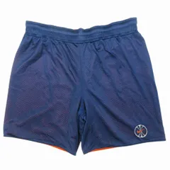 良品 ナイキ NIKE 白タグ 90s 90年代 vintage ヴィンテージ メッシュ ショーツ バスケットボールパンツ ハーフ M ネイビー オレンジ メンズ 古着 中古 USED