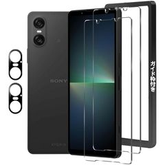 Sony Xperia 10 VI フィルム【4枚セット+ ガイド枠】Sony Xperia 10 VI SO-52E/SOG14 ガラスフィルム 2枚 + Xperia 10 VI カメラフィルム 2枚 Xperia 10 VI 用の 強化ガラス Xpe 0