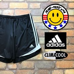 SP1-349★USA買付品★格安★速乾・通気★ブラック【adidas アディダス】CLIAMCOOL 3ストライプ ショーツ【レディース L】スポーツ ランニング ジム USA古着