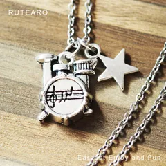 ドラムのスタープレイヤーになれるネックレス ―  ネックレス ペンダント ドラム ハイハット 打楽器 音符 星 スター スティック アクセサリー プレゼント プチギフト シンバル グッズ 雑貨 ― 001078