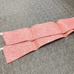 【き702】和装小物　ピンク系織柄入り　帯枕付き帯板 リメイク用にも