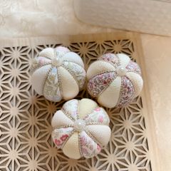 リバティ木目込み手毬❀　5cm木目込み手毬3個セット 　〜七五三　お食い初め　撮影小物