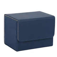 Venssu デッキケース トレカケース ストレージボックス 横入れ マグネット PU レザー 120枚「 遊戯王 ポケモン デュエマ 各種 カードゲーム に使用可能 」スリーブ対応 Sサイズ(紺) 0