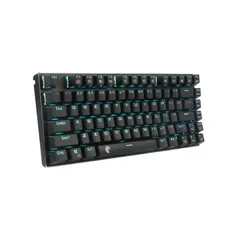 メカニカル式キーボード e元素ゲーミングキーボード USB接続有線青軸81キーアンチゴーストキー 青色LEDバックライト 防水機能付きゲーマー向け英語配列キーボード (青軸･ブラック)