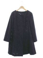 エムズグレイシー 414315 ブラウス 40 ネイビー 水玉 フェイクパール IT6MU2IJODOT M'S GRACY - エムズグレイシー 414315 ブラウス 40 ネイビー
