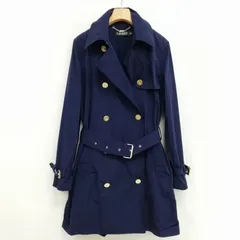 ローレンラルフローレン LAUREN RALPH LAUREN ナイロン トレンチコート メタルボタン 金ボタン 美品 2 ネイビーのサムネイル