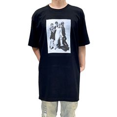 オリジナル ビッグTシャツ パティボイド ローリングストーンズ ブライアンジョーンズ ミック キース ビルワイマン チャーリーワッツ 黒 ブラック 2XL(3L) 3XL(4L) 4XL(5L) 5XL(6L) オーバーサイズ メンズ レディース ユニセックス