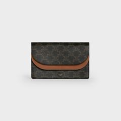 【CELINE】ストラップ付きウォレット トリオンフキャンバス ラム CELINE】ストラップ付きウォレット トリオンフキャンバス ラム