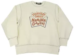 【中古】衣類 なにわ男子 ヘビーウェイトスウェットプルオーバー(長袖) オフホワイト Mサイズ 「GU×なにわ男子」