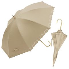 assa 日傘 レディース 長傘 UVカット 100% 晴雨兼用 遮光 軽量 遮熱効果 ヒートカット 花柄 レース パラソル (FL130/キャメル) 0