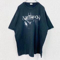 古着 used　GILDAN　ギルダン　半袖ロックバンドプリントTシャツ　SATYRICON　クルーネック　黒　ブラック　Lサイズ