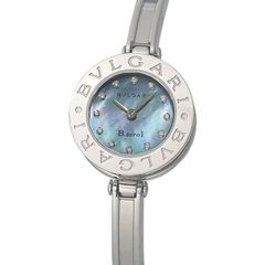ブルガリ BVLGARI ビーゼロワン B-zero1 12Pダイヤモンド バングルウォッチ BZ22S ブルーシェル Sサイズ クオーツ 仕上/電池交換済