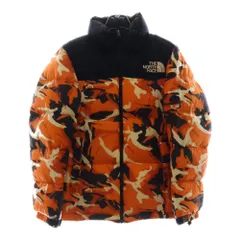 THE NORTH FACE (ザノースフェイス) NOVELTY NUPTSE JACKET ノベルティー ヌプシ ジャケット カモフラ 総柄 ダウン ブルゾン オレンジ ND91842