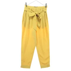 green label relaxing グリーンレーベルリラクシング タック ロングパンツ 38 イエロー ユナイテッドアローズ レディース 古着