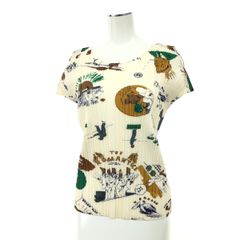 プリーツプリーズイッセイミヤケ PP03-JK841 カットソー 3 ベージュ ガール&amp;ドッグ 立体刺繍 ITAU9PTTEPTO プリーツプリーズイッセイミヤケ PP03-JK841 カットソー 3 ベージュ