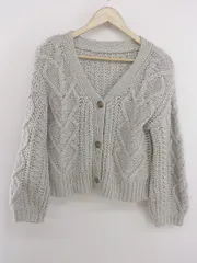 ◇ ViS ビス 長袖 ニット カーディガン サイズF グレー レディース E  【1304100009154】