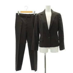 ランバン LANVIN セットアップ 上下 スーツ テーラードジャケット パンツ ストライプ柄 ウール カシミヤ 36 40 ダークブラウン /HK ■GY18のサムネイル