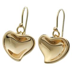 【本物保証】 布袋付 新品同様 ティファニー TIFFANY & Co. 約8.9g フルハート ピアス K18YG イエローゴールド ダンシング 揺れる