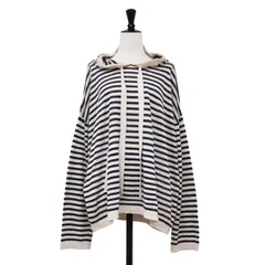 S Max Mara エス マックスマーラ ニット サイズ:FREE / ボーダー ニットパーカー / プルオーバー フード ワイド / トップス セーター 【レディース】【中古】のサムネイル