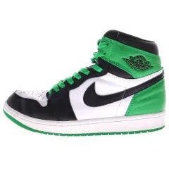 NIKE (ナイキ) AIR JORDAN 1 HI Black and Lucky Green DZ5485-031 エアジョーダン1 ラッキーグリーン ハイカットスニーカー ホワイト/グリーン US9/27.0cm
