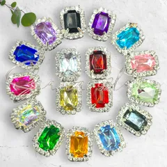 K スクエア ストーン シルバー 20mm✕16mm 3個 1〜10