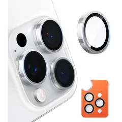 【宇宙航空材料・元のまま再現】 iPhone 16 Pro 用 カメラフィルム iPhone 16 Pro Max 用 カメラフィルム 強化ガラス 米軍規格 黒縁取り 1セット曇りなし 一体感 アイフォン16プロ用・16プロマックス用カメラカバー ホワイト