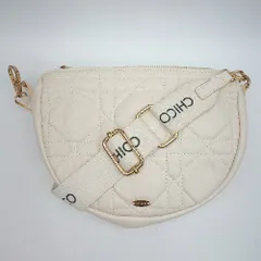 ◇ Θ Chico キルティング ショルダーバッグ オフホワイト ブラック レディース E  【1502180013195】