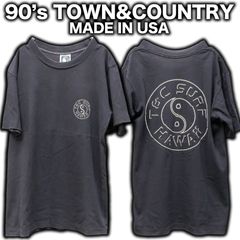 90's USA製 T&C SURF 半袖Tシャツ 陰陽 サンフェード TOWN&COUNTRY オールド ビンテージ タウカン サーフ シングルステッチ