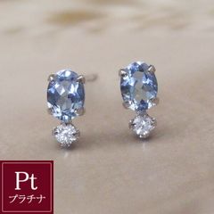 アクアマリン プラチナ 天然 ダイヤモンド ピアス pt プレゼント 女性 品番ad-063 2営業日前後の発送予定